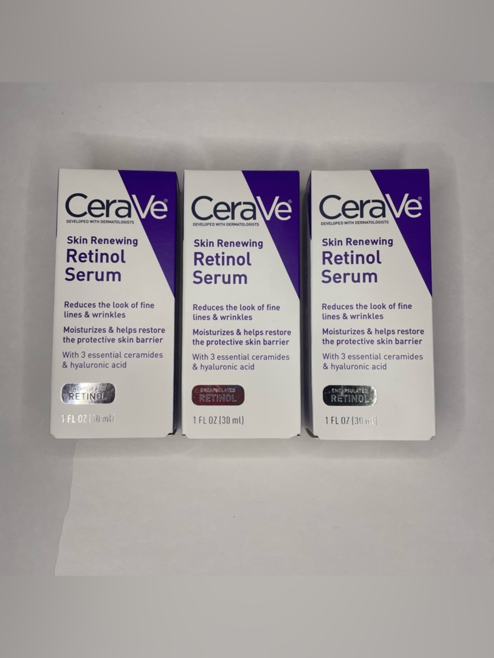NEW Cerave Skin Renewing Retinol Serum Encapsulated Retinol 1 FL Oz (30 ml) x3